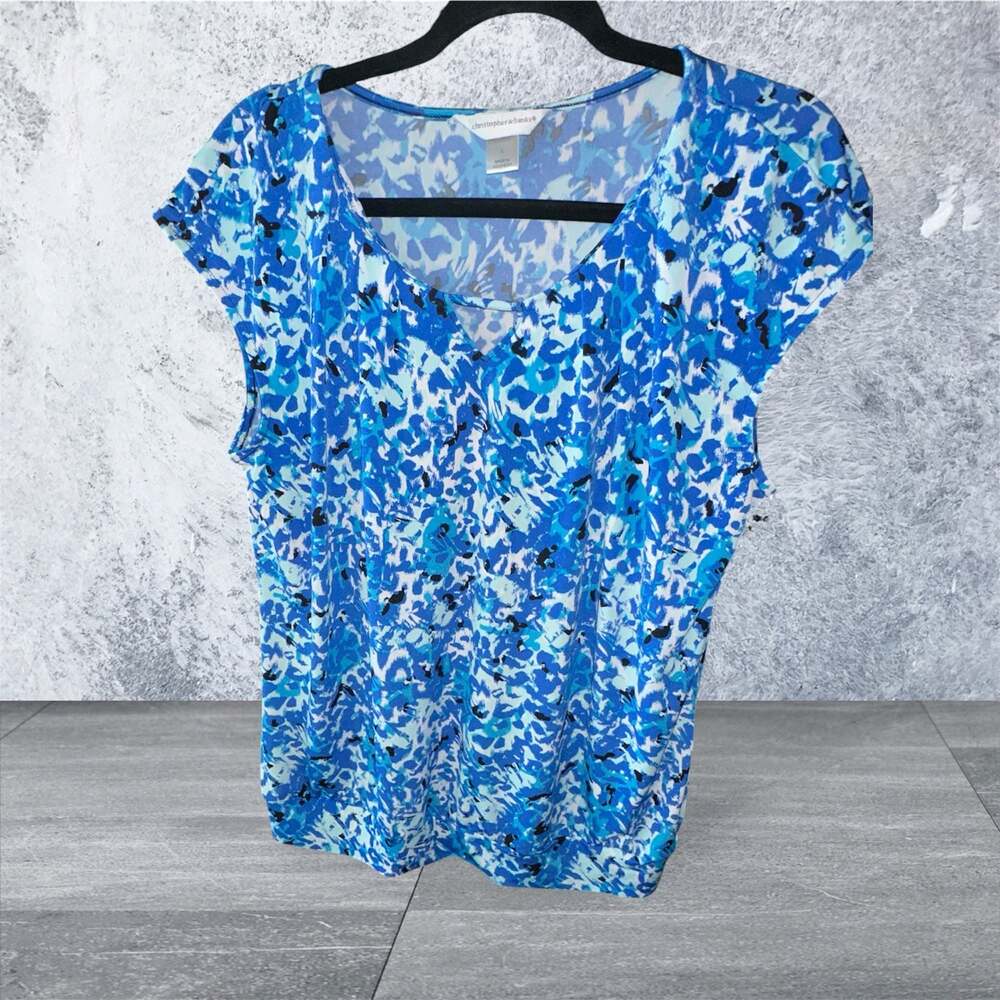 Christopher & Banks Blue Sleeveless Blouse Size L - Picture 5 of 12